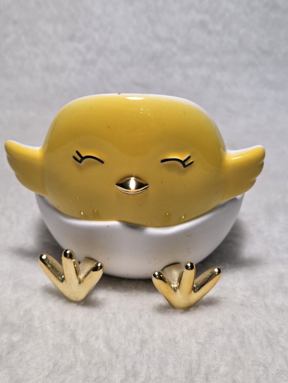 Bath & Body Works Yellow and Gold Chick Single Wick Candle Holder